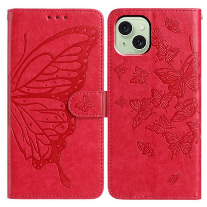 Butterfly Flutter Pattern Embossed Leather Phone Case