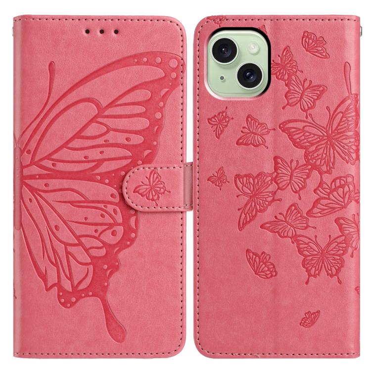 Butterfly Flutter Pattern Embossed Leather Phone Case