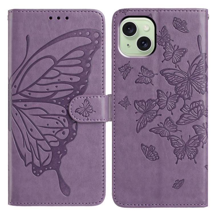 Butterfly Flutter Pattern Embossed Leather Phone Case