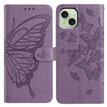 Butterfly Flutter Pattern Embossed Leather Phone Case