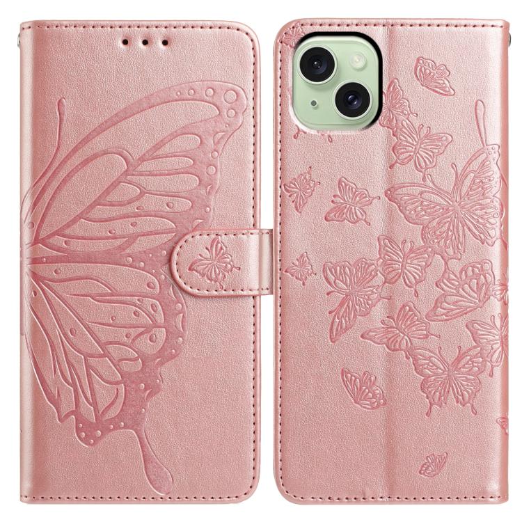 Butterfly Flutter Pattern Embossed Leather Phone Case