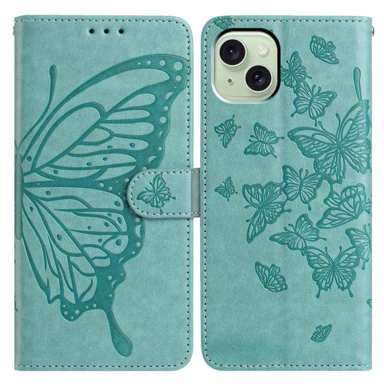 Butterfly Flutter Pattern Embossed Leather Phone Case