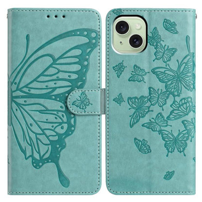 Butterfly Flutter Pattern Embossed Leather Phone Case