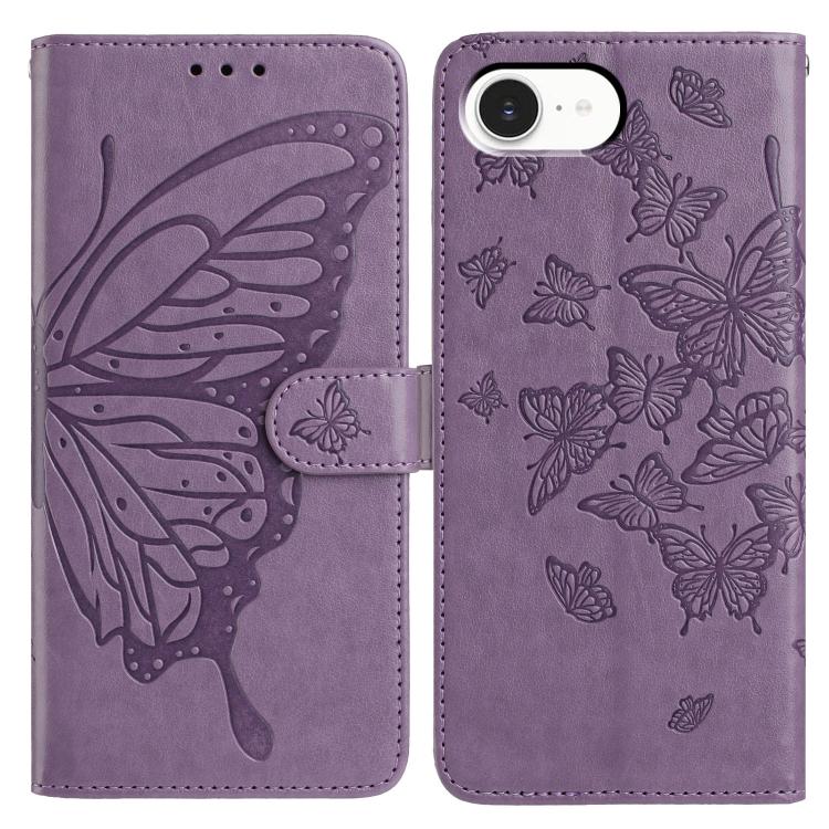 Butterfly Flutter Pattern Embossed Leather Phone Case