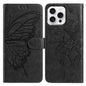 Butterfly Flutter Pattern Embossed Leather Phone Case