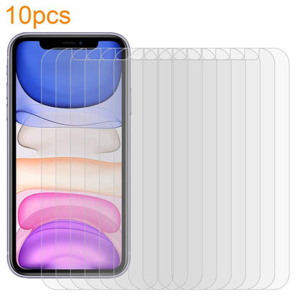 10pcs xDfind 0.26mm 9H 2.5D Middle Aluminum Tempered Glass Film, For iPhone 16e / 13 / 13 Pro, For iPhone 16 Pro Max, For iPhone 16 Pro, For iPhone 16 Plus, For iPhone 16, For iPhone 15 Plus / 15 Pro Max, For iPhone 15 / 15 Pro, For iPhone 14 Plus�����...