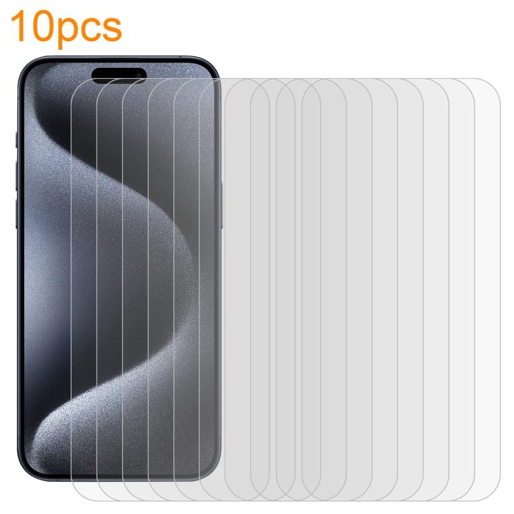 10pcs xDfind 0.26mm 9H 2.5D Middle Aluminum Tempered Glass Film, For iPhone 16e / 13 / 13 Pro, For iPhone 16 Pro Max, For iPhone 16 Pro, For iPhone 16 Plus, For iPhone 16, For iPhone 15 Plus / 15 Pro Max, For iPhone 15 / 15 Pro, For iPhone 14 Plus�����...