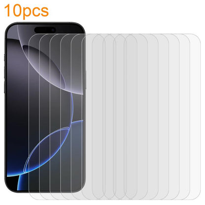 10pcs xDfind 0.26mm 9H 2.5D Middle Aluminum Tempered Glass Film, For iPhone 16e / 13 / 13 Pro, For iPhone 16 Pro Max, For iPhone 16 Pro, For iPhone 16 Plus, For iPhone 16, For iPhone 15 Plus / 15 Pro Max, For iPhone 15 / 15 Pro, For iPhone 14 Plus�����...