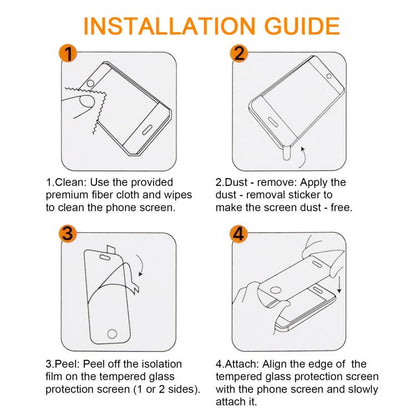 10pcs xDfind 0.26mm 9H 2.5D Middle Aluminum Tempered Glass Film, For iPhone 16e / 13 / 13 Pro, For iPhone 16 Pro Max, For iPhone 16 Pro, For iPhone 16 Plus, For iPhone 16, For iPhone 15 Plus / 15 Pro Max, For iPhone 15 / 15 Pro, For iPhone 14 Plus�����...