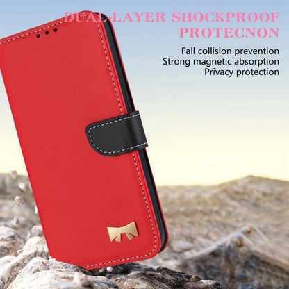 Metal Bow Leather Phone Case with Hand Strap, For iPhone 16, For iPhone 15 Pro Max, For iPhone 15 Pro, For iPhone 15 Plus / 14 Plus
