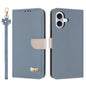 Metal Bow Leather Phone Case with Hand Strap, For iPhone 16, For iPhone 15 Pro Max, For iPhone 15 Pro, For iPhone 15 Plus / 14 Plus