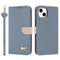 Metal Bow Leather Phone Case with Hand Strap, For iPhone 16, For iPhone 15 Pro Max, For iPhone 15 Pro, For iPhone 15 Plus / 14 Plus