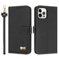 Metal Bow Leather Phone Case with Hand Strap, For iPhone 12 Pro Max, For iPhone 11 Pro Max, For iPhone 11, For iPhone 11 Pro