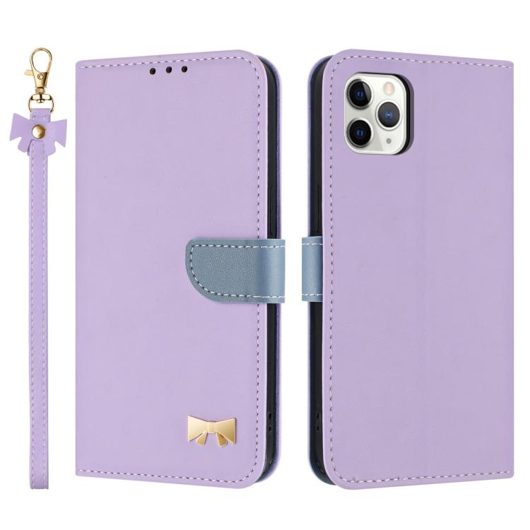 Metal Bow Leather Phone Case with Hand Strap, For iPhone 12 Pro Max, For iPhone 11 Pro Max, For iPhone 11, For iPhone 11 Pro