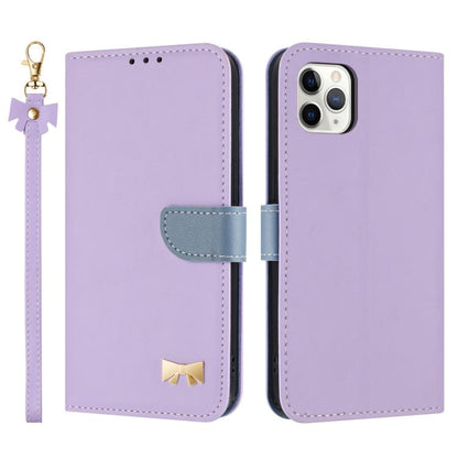Metal Bow Leather Phone Case with Hand Strap, For iPhone 12 Pro Max, For iPhone 11 Pro Max, For iPhone 11, For iPhone 11 Pro