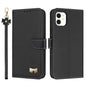 Metal Bow Leather Phone Case with Hand Strap, For iPhone 12 Pro Max, For iPhone 11 Pro Max, For iPhone 11, For iPhone 11 Pro