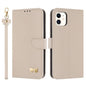 Metal Bow Leather Phone Case with Hand Strap, For iPhone 12 Pro Max, For iPhone 11 Pro Max, For iPhone 11, For iPhone 11 Pro