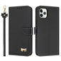 Metal Bow Leather Phone Case with Hand Strap, For iPhone 12 Pro Max, For iPhone 11 Pro Max, For iPhone 11, For iPhone 11 Pro