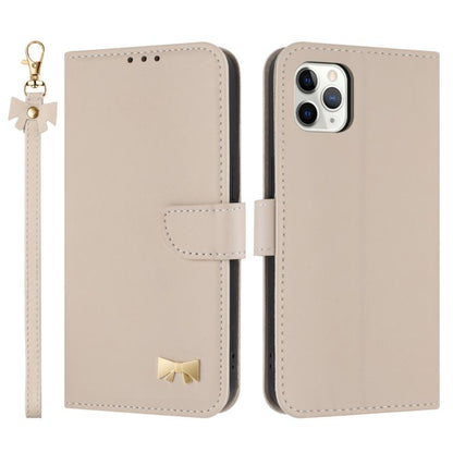 Metal Bow Leather Phone Case with Hand Strap, For iPhone 12 Pro Max, For iPhone 11 Pro Max, For iPhone 11, For iPhone 11 Pro