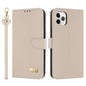 Metal Bow Leather Phone Case with Hand Strap, For iPhone 12 Pro Max, For iPhone 11 Pro Max, For iPhone 11, For iPhone 11 Pro