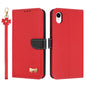 Metal Bow Leather Phone Case with Hand Strap, For iPhone X / XS, For iPhone XR, For iPhone XS Max, For iPhone 7 Plus / 8 Plus