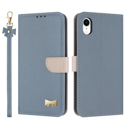 Metal Bow Leather Phone Case with Hand Strap, For iPhone X / XS, For iPhone XR, For iPhone XS Max, For iPhone 7 Plus / 8 Plus