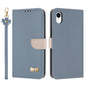 Metal Bow Leather Phone Case with Hand Strap, For iPhone X / XS, For iPhone XR, For iPhone XS Max, For iPhone 7 Plus / 8 Plus