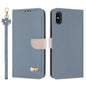 Metal Bow Leather Phone Case with Hand Strap, For iPhone X / XS, For iPhone XR, For iPhone XS Max, For iPhone 7 Plus / 8 Plus