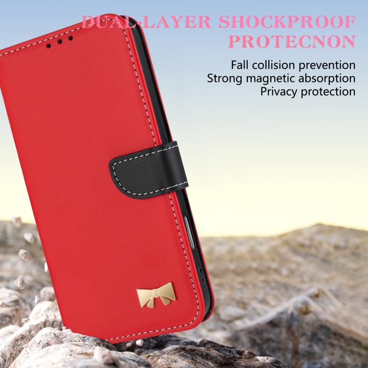 Metal Bow Leather Phone Case with Hand Strap, For iPhone 18 Pro / 17 Pro, For iPhone 18 Pro Max / 17 Pro Max, For iPhone 17e / 16e, For iPhone 17