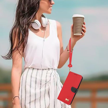 Metal Bow Leather Phone Case with Hand Strap, For iPhone 18 Pro / 17 Pro, For iPhone 18 Pro Max / 17 Pro Max, For iPhone 17e / 16e, For iPhone 17