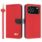 Metal Bow Leather Phone Case with Hand Strap, For iPhone 17e / 16e, For iPhone 17 Pro Max, For iPhone 17 Pro, For iPhone 17