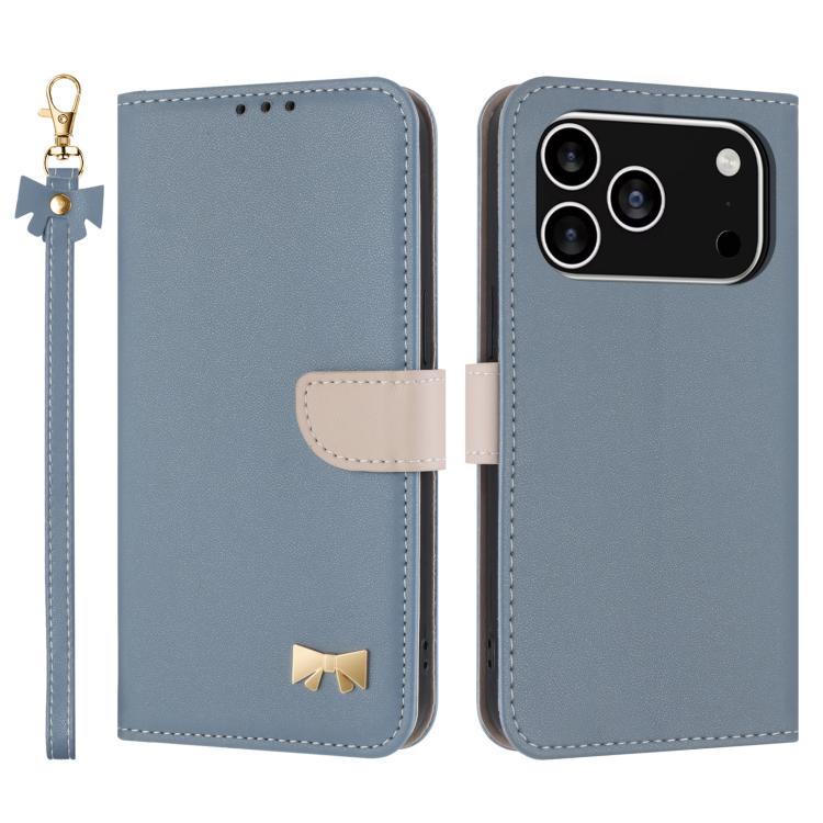 Metal Bow Leather Phone Case with Hand Strap, For iPhone 17e / 16e, For iPhone 17 Pro Max, For iPhone 17 Pro, For iPhone 17