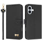 Metal Bow Leather Phone Case with Hand Strap, For iPhone 17 Pro Max, For iPhone 17 Pro, For iPhone 17, For iPhone Air