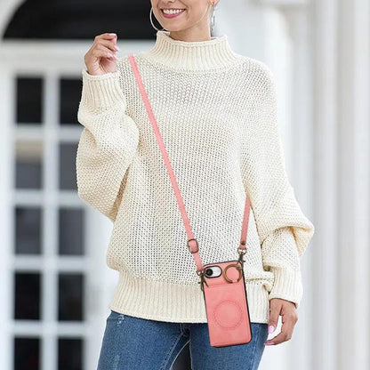 Car Magnetic Ring Buckle Card Bag Phone Case with Lanyard, For iPhone 16e, For iPhone 16 Pro Max