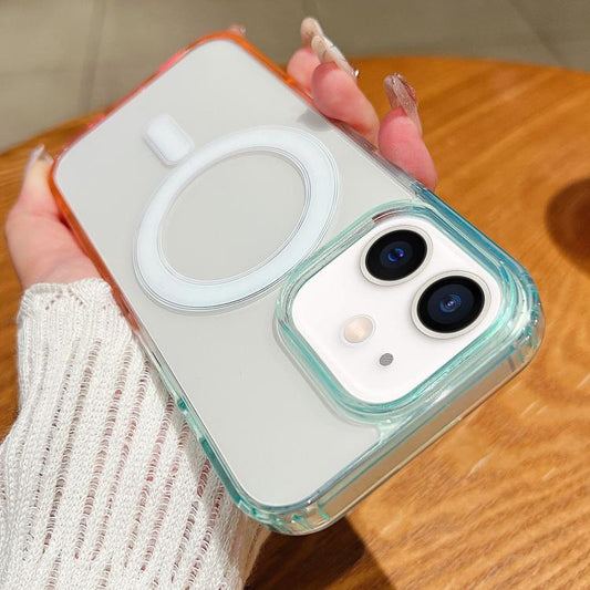 Contrast Color Gradient Transparent MagSafe Phone Case, For iPhone 12 mini, For iPhone 11 Pro Max, For iPhone 11, For iPhone 11 Pro
