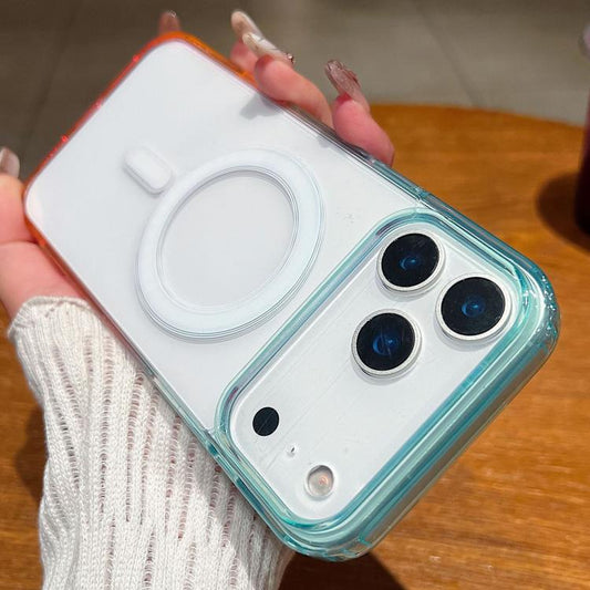 Contrast Color Gradient Transparent MagSafe Phone Case, For iPhone 17 Pro Max, For iPhone 17 Pro, For iPhone 17, For iPhone Air, For iPhone 16 Pro Max, For iPhone 16 Pro