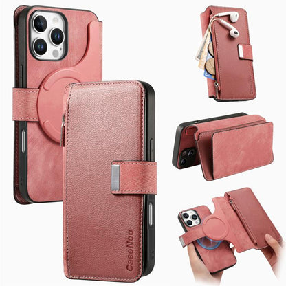 CaseNeo MagSafe RFID Anti-theft Zipper Wallet Retro Leather Phone Case, For iPhone Air, For iPhone 16 Pro Max, For iPhone 16 Pro, For iPhone 16 Plus