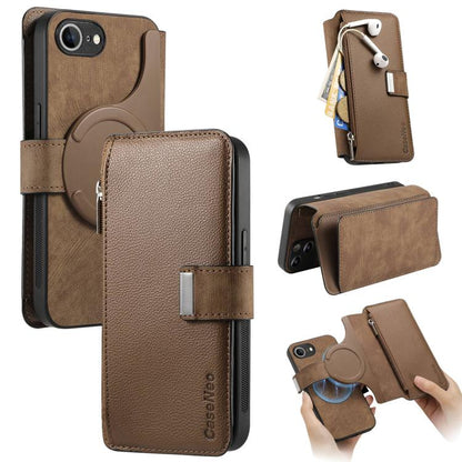 CaseNeo MagSafe RFID Anti-theft Zipper Wallet Retro Leather Phone Case, For iPhone 17e / 16e, For iPhone 17 Pro Max, For iPhone 17 Pro, For iPhone 17