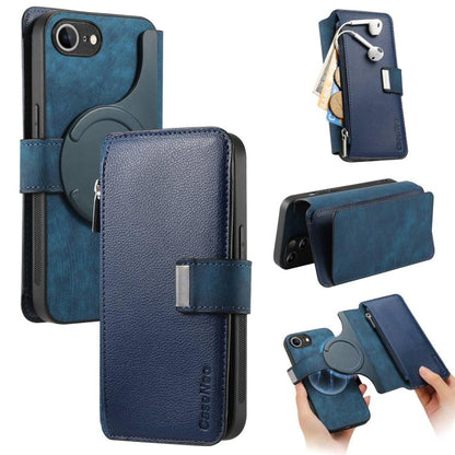 CaseNeo MagSafe RFID Anti-theft Zipper Wallet Retro Leather Phone Case, For iPhone 17e / 16e, For iPhone 17 Pro Max, For iPhone 17 Pro, For iPhone 17