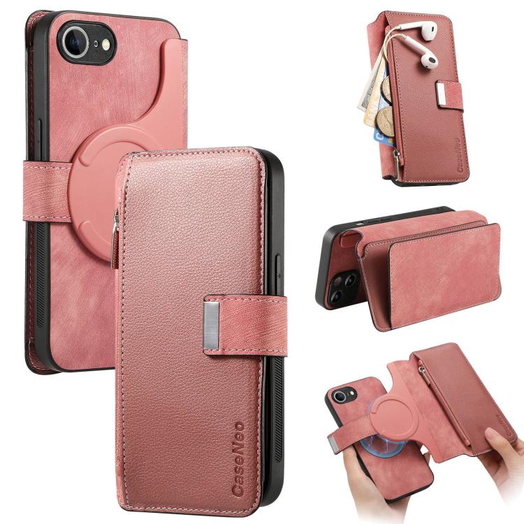 CaseNeo MagSafe RFID Anti-theft Zipper Wallet Retro Leather Phone Case, For iPhone 17e / 16e, For iPhone 17 Pro Max, For iPhone 17 Pro, For iPhone 17