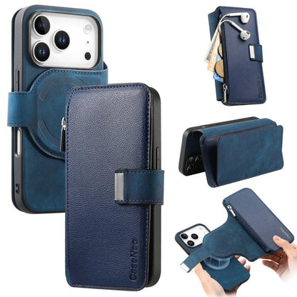 CaseNeo MagSafe RFID Anti-theft Zipper Wallet Retro Leather Phone Case, For iPhone 18 / 17, For iPhone 18 Pro / 17 Pro, For iPhone 18 Pro Max / 17 Pro Max, For iPhone 17e / 16e