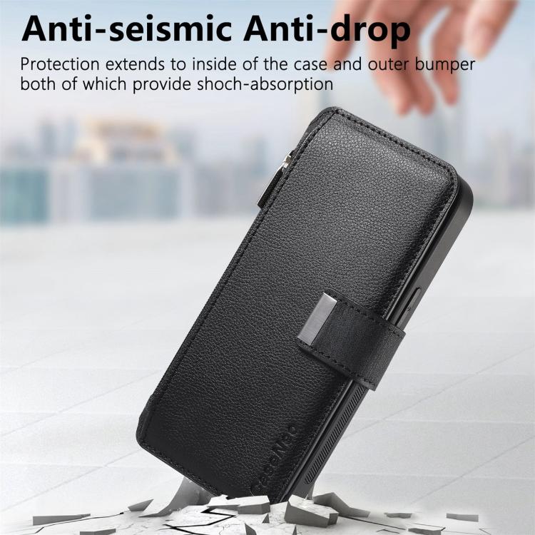 CaseNeo MagSafe RFID Anti-theft Zipper Wallet Retro Leather Phone Case, For iPhone 18 / 17, For iPhone 18 Pro / 17 Pro, For iPhone 18 Pro Max / 17 Pro Max, For iPhone 17e / 16e