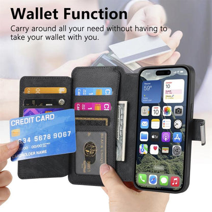 CaseNeo MagSafe RFID Anti-theft Zipper Wallet Retro Leather Phone Case, For iPhone 18 / 17, For iPhone 18 Pro / 17 Pro, For iPhone 18 Pro Max / 17 Pro Max, For iPhone 17e / 16e