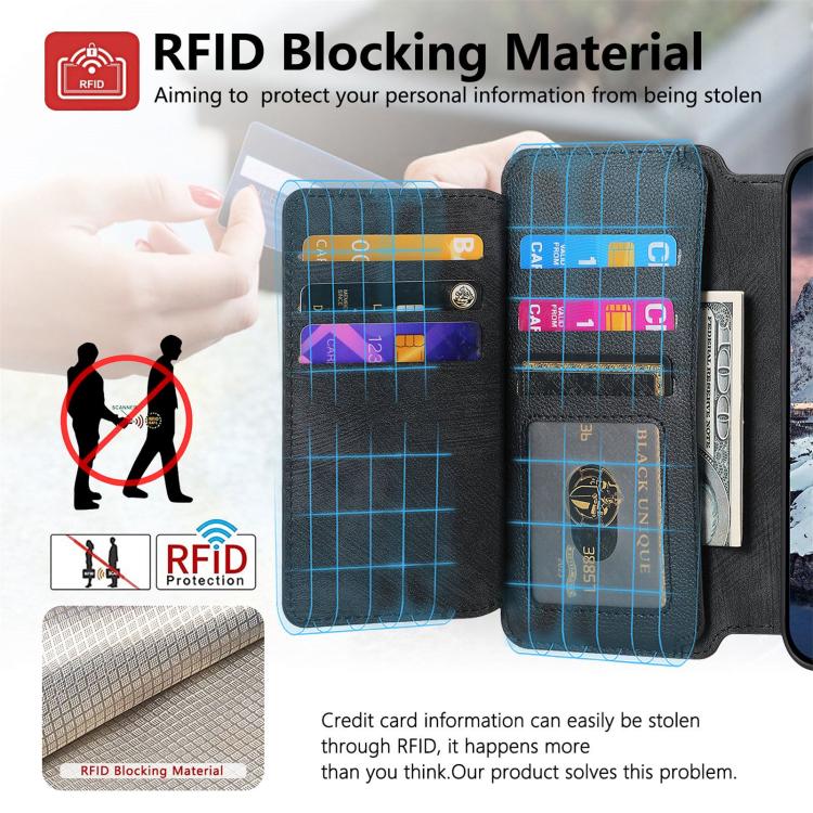 CaseNeo MagSafe RFID Anti-theft Zipper Wallet Retro Leather Phone Case, For iPhone 18 / 17, For iPhone 18 Pro / 17 Pro, For iPhone 18 Pro Max / 17 Pro Max, For iPhone 17e / 16e