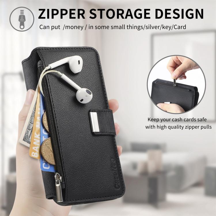 CaseNeo MagSafe RFID Anti-theft Zipper Wallet Retro Leather Phone Case, For iPhone 18 / 17, For iPhone 18 Pro / 17 Pro, For iPhone 18 Pro Max / 17 Pro Max, For iPhone 17e / 16e