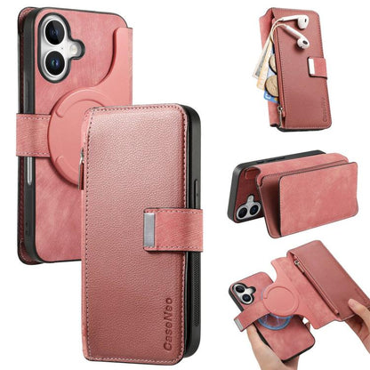 CaseNeo MagSafe RFID Anti-theft Zipper Wallet Retro Leather Phone Case, For iPhone 18 / 17, For iPhone 18 Pro / 17 Pro, For iPhone 18 Pro Max / 17 Pro Max, For iPhone 17e / 16e