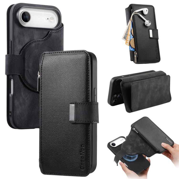 CaseNeo MagSafe RFID Anti-theft Zipper Wallet Retro Leather Phone Case, For iPhone Air, For iPhone 16 Pro Max, For iPhone 16 Pro, For iPhone 16 Plus