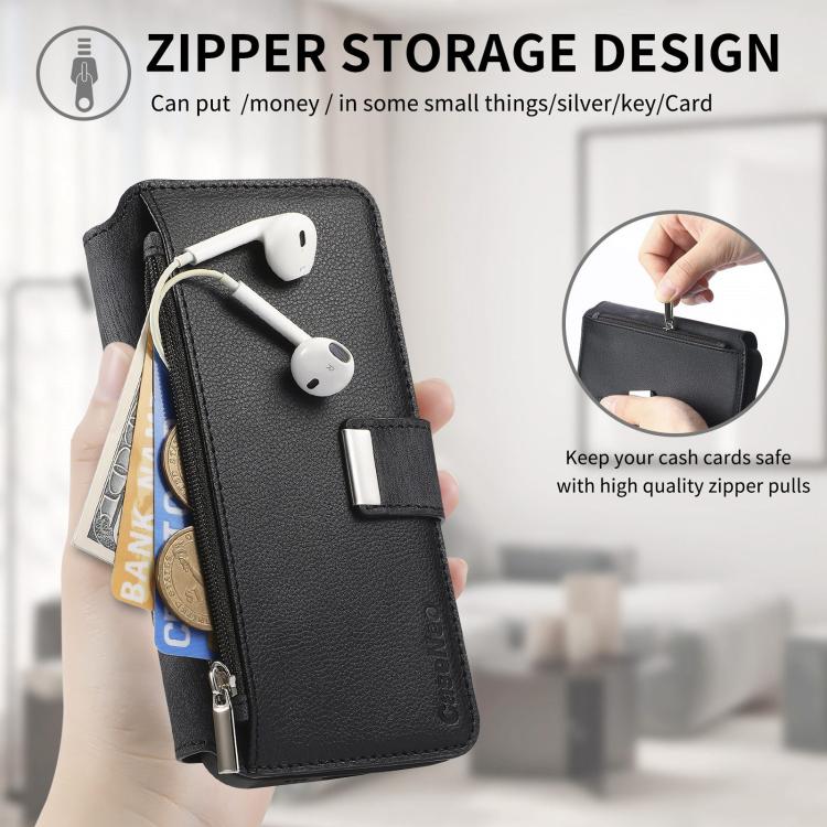 CaseNeo MagSafe RFID Anti-theft Zipper Wallet Retro Leather Phone Case, For iPhone Air, For iPhone 16 Pro Max, For iPhone 16 Pro, For iPhone 16 Plus