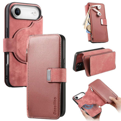 CaseNeo MagSafe RFID Anti-theft Zipper Wallet Retro Leather Phone Case, For iPhone Air, For iPhone 16 Pro Max, For iPhone 16 Pro, For iPhone 16 Plus