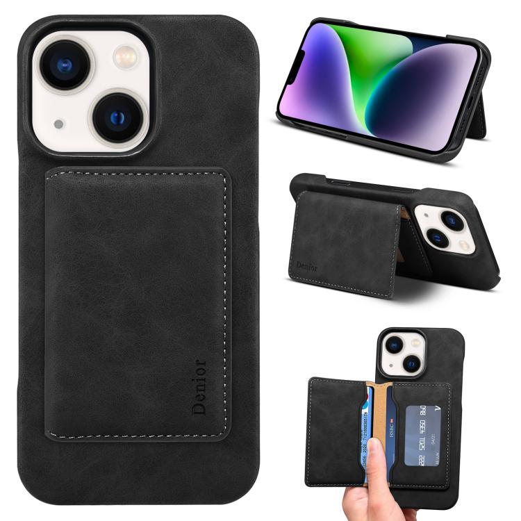 Denior D27 Retro Texture RFID MagSafe Photo Frame Card-slot Phone Case, For iPhone 15, For iPhone 14 Plus, For iPhone 14 / 13, For iPhone 14 Pro, For iPhone 14 Pro Max, For iPhone 13 Pro Max, For iPhone 13 Pro